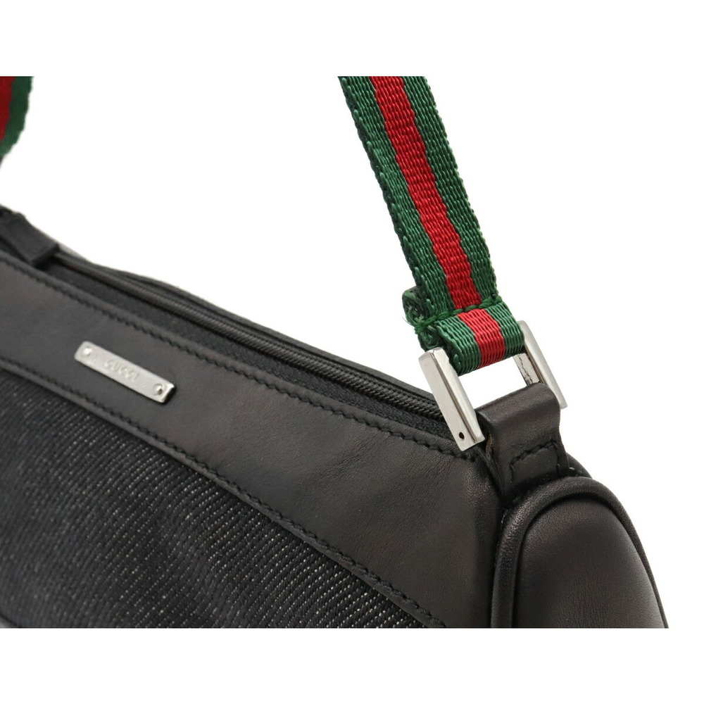 Gucci Pouch Leather Black Accessory Sherry Line View 6